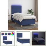 The Living Store Box spring postelja z vzmetnico LED modra 100x200 cm blago - Box Spring Postelja, (21737256) | Shoptok.si