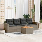 Maison Chic Seti vrtnega pohištva - Vrtna garnitura - Vrtni pohištvo set 5-delna z blazinami siv poli ratan, (21818692) | Shoptok.si