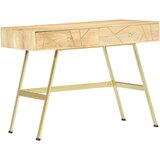 vidaXL Pisalna miza s predali 100x55x75 cm trden mangov les | Shoptok.si