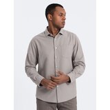 Ombre Men's REGULAR FIT shirt with pocket - gray Cijene