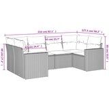 6-dijelni set vrtnih sofa s jastucima bež od poliratana | shoptok.hr