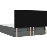 vidaXL Otomanski krevet s madracem tamnosivi 160x200cm od tkanine | shoptok.hr