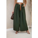 Kesi Włoski Wide-leg belted trousers khaki | ePonuda.com