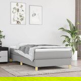 Maison Chic Box spring postelja - Vzmetna postelja z vzmetnico svetlo siva 90x200 cm blago SL3804, (21906290) | Shoptok.si