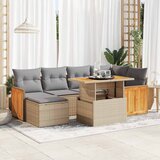 vidaXL 8-dijelni set vrtnih sofa od poliratana s jastucima bež bagrem Cijene