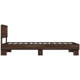  Okvir za krevet smeđi hrast 75x190 cm konstruirano drvo i metal | shoptok.hr