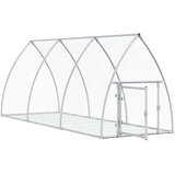 vidaXL Kletka za zajce srebrna 300x105x120 cm pocinkano jeklo | Shoptok.si