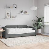  The Living Store Dnevna postelja z vzmetnico temno siva 90x200 cm blago - Dnevna Postelja Z Vzmetnico, (21508982) Cene