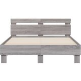  Okvir za krevet s uzglavljem boja sivog hrasta 135x190 cm | shoptok.hr