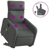 vidaXL Masažni naslanjač s funkcijo vstajanja temno sivo blago, (20927313) | Shoptok.si