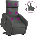 vidaXL Masažni naslonjač na podizanje od tkanine tamnosivi | shoptok.hr