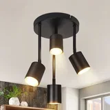 Stropna svetilka s 4 žarnicami, črna, nastavljiva, LED GU10, kuhinjska svetilka, (22116670)