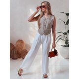 DStreet Spodnie damskie casualowe wide leg LOVETRIP białe | Shoptok.si