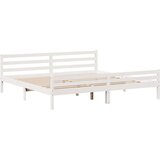 vidaXL Posteljni okvir z vzglavjem brez vzmetnice bel 200x200 cm | Shoptok.si