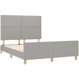  Posteljni okvir z vzglavjem svetlo siv 140x200 cm blago, (20735758) | Shoptok.si