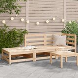  The Living Store Vrtni kavč s stolčkom za noge dvosed trdna borovina - Vrtni Kavč, (21443834) Cene