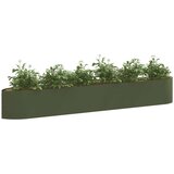  Povišeni vrtni krevet Maslinastozelena 300 x 40 x 40 cm Čelik | shoptok.hr