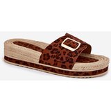 Boto Women's Platform Sandals With Gold Buckle Leopard Selira | shoptok.hr