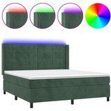  The Living Store Box spring postelja z vzmetnico LED tem. zelena 180x200cm žamet - Box Spring Postelja, (21448729) | Shoptok.si