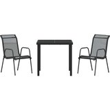  Vrtni set za objed 3 pcs Crna Čelik s prahom premazan | shoptok.hr