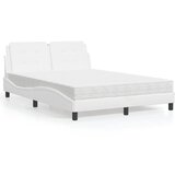 vidaXL Postelja z vzmetnico bela 120x200 cm umetno usnje | Shoptok.si
