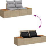 vidaXL 5 dijelni vrtni sofa set s jastučićima Bež Poli Ratan Akacija | shoptok.hr