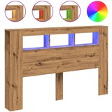 Maison Chic led posteljno vzglavje - vzglavna omarica - nočna omarica artisan hrast 160x18,5x103,5 cm inž. les, (21709282) Cene