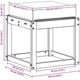  Klupa za sjedenje Prirodna i svijetlo siva 43 x 43 x 37 cm - Prirodna i svijetlo siva 40 cm Otvoreno područje nogu | shoptok.hr