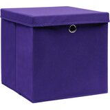  Kutije za pohranu s poklopcima 4 kom 28 x 28 x 28 cm ljubičaste | shoptok.hr