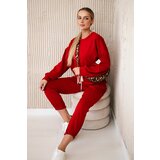 Kesi Włoski Viscose set sweatshirt + pants red Cijene