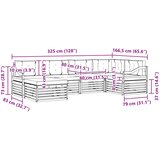  Set vanjskih sofa 6 kom. Prirodna i krem 325 x 166,5 x 73 cm | Shoptok.si