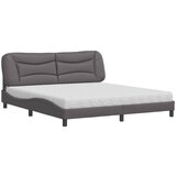 The Living Store Postelja z vzmetnico siva 180x200 cm umetno usnje - Postelja, (21611834) | Shoptok.si