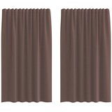 Voile zavjese s gornjim jezičkom 2 kom smeđe Smeđa 140 x 175 cm | shoptok.hr