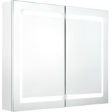  LED kupaonski ormarić s ogledalom sjajni bijeli 80 x 12 x 68 cm | shoptok.hr
