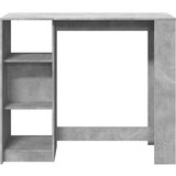 vidaXL Barska miza s policami betonsko siva 124x46x103,5 cm inž. les | Shoptok.si