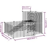  Ograda za hišne ljubljenčke z 20 paneli črna 35x35 cm jeklo, (20802337) | Shoptok.si