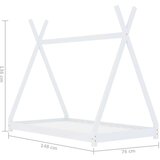 vidaXL Otroški posteljni okvir bel iz trdne borovine 70x140 cm, (20650882) | Shoptok.si
