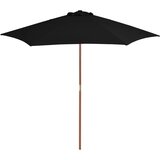 vidaXL Zunanji senčnik z lesenim drogom črn 270 cm, (20609429) | Shoptok.si