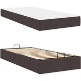  Konstrukcija postelje z vzmetnico Temno rjava 90 x 200 cm blago | Shoptok.si