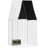  Kavez za zečeve Srebrno 100 x 100 x 210 cm Cinkani čelik | shoptok.hr