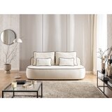 Ropez Rjava/kremno bela žametna raztegljiva/s prostorom za shranjevanje sedežna garnitura 210 cm Saga – | Shoptok.si