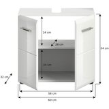 MID.YOU Omarica Za Pod Umivalnik Ice, Bele Barve | Shoptok.si