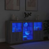 vidaXL Komoda s LED svjetlima boja sivog hrasta 123x37x67 cm | shoptok.hr