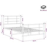  Metalni okvir kreveta uzglavlje i podnožje crni 107x203 cm | shoptok.hr