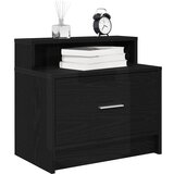  Noćni ormarić s ladicom crni hrast 51x31x47 cm | shoptok.hr