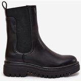 Boto Women Chelsea Boots On Platform And Flat Heel Slip On Black Ravessa | Shoptok.si