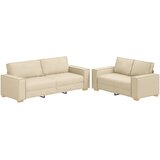  Dvodijelni set sofa s jastucima, krem tkanina | shoptok.hr