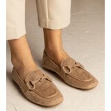 Gemre Brown Women's Perforated Loafers with Decoration Mensory | Shoptok.si