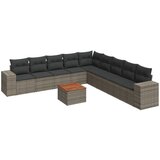 Maison Chic Seti vrtnega pohištva - Vrtna garnitura - Vrtni pohištvo set 10-delna z blazinami siv poli ratan, (21812046) | Shoptok.si