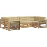 vidaXL Zunanja garnitura za sedenje z blazino 6 pcs Bela in bež, (5000281389) | Shoptok.si